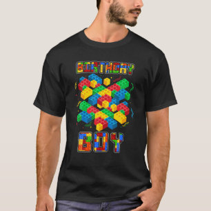 Niedliche Geburtstag Boy Funny Blocks Gebäude Mast T-Shirt