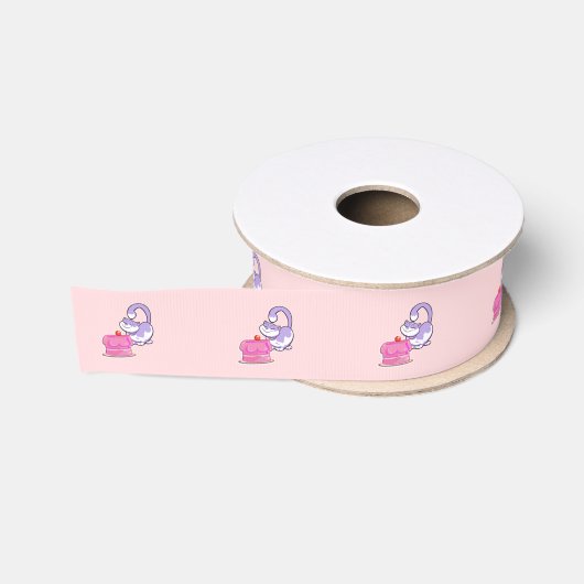 Niedliche Geburtstag Cake Cake Pink Ripsband (Spule)
