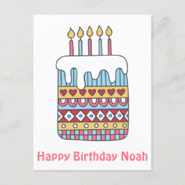 Niedliche Geburtstag Cake - farbenfrohe Kinder zum Postkarte