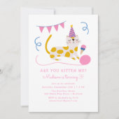 Niedliche Geburtstag Cat Kindergeburtstag Party Einladung (Vorderseite)
