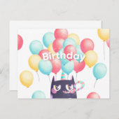 Niedliche Geburtstag Cat Postkarte (Vorne/Hinten)