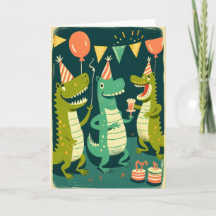 Niedliche Geburtstag Crocodiles Grußkarte Karte