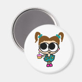 Niedliche Geburtstag Cupcake Girl, Design von Lana Magnet (Vorderseite/Rückseite)