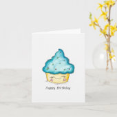 Niedliche Geburtstag Cupcake Wasserfarbenkarte Karte (Gelbe Blume)