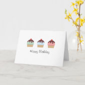 Niedliche Geburtstag Cupcakes mit Zuckerguss farbi Karte (Gelbe Blume)