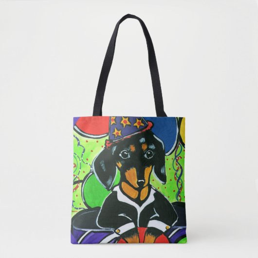 Niedliche Geburtstag Dackel Tasche (Vorderseite)