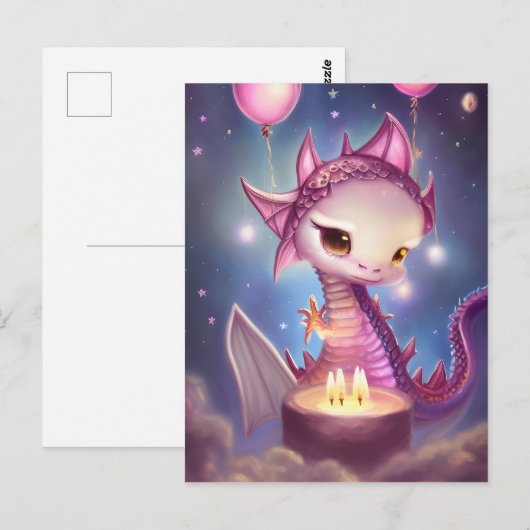 Niedliche Geburtstag Dargon Postkarte (Vorne/Hinten)