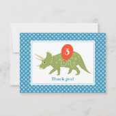 Niedliche Geburtstag Dinosaurier Triceratops Custo Dankeskarte (Vorderseite)