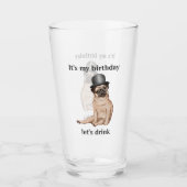 Niedliche Geburtstag Dog Glass Glas (Vorderseite)