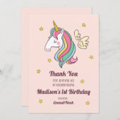 Niedliche Geburtstag Doodle Fliegen Regenbogen Uni Dankeskarte (Vorne/Hinten)