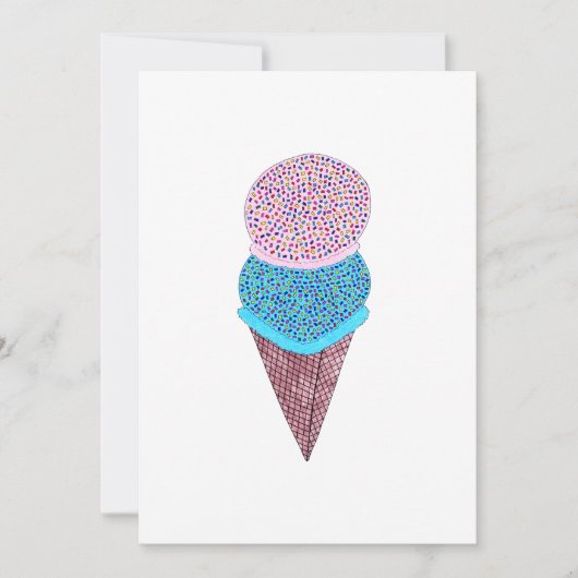 Niedliche Geburtstag Doppeleiscreme in Kone Karte (Vorderseite)