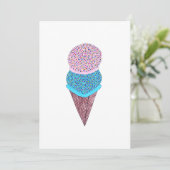 Niedliche Geburtstag Doppeleiscreme in Kone Karte (Stehend Vorderseite)