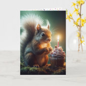 Niedliche Geburtstag-Eichhörnchen Karte (Gelbe Blume)