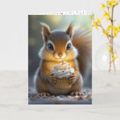 Niedliche Geburtstag Eichhörnchen Karte (Gelbe Blume)