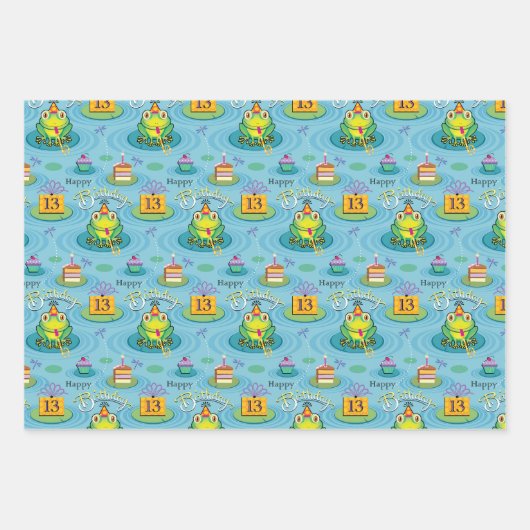 niedliche Geburtstag Frog Geschenkpapier Set (Vorderseite 2)