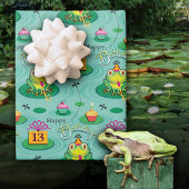 niedliche Geburtstag Frog Geschenkpapier Set
