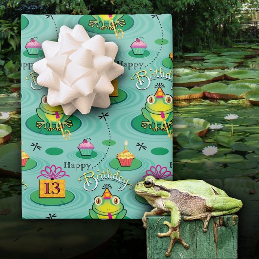 niedliche Geburtstag Frog Geschenkpapier Set