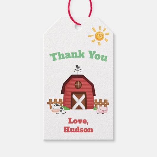 Niedliche Geburtstag für Landtiere Danke - GLS Geschenkanhänger (Vorderseite)