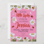 Niedliche Geburtstag Girl Ladybug Einladung (Vorderseite)