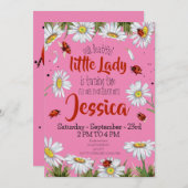 Niedliche Geburtstag Girl Ladybug Einladung (Vorne/Hinten)