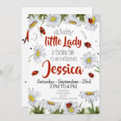 Niedliche Geburtstag Girl Ladybug Einladung (Vorne/Hinten)