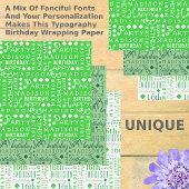 Niedliche Geburtstag Grün jedes Zeitalters Kinder Geschenkpapier Set