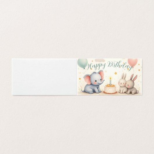 Niedliche Geburtstag Gruß mit Tierfreunden (Außenseite Aufgefaltet)