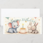 Niedliche Geburtstag Gruß mit Tierfreunden (Vorne/Hinten)