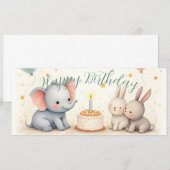 Niedliche Geburtstag Gruß mit Tierfreunden (Vorne/Hinten)