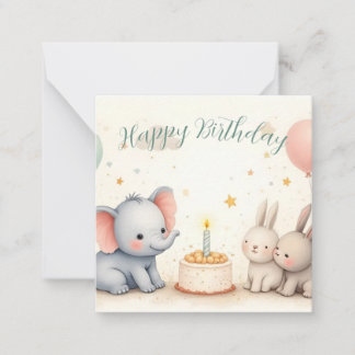 Niedliche Geburtstag Gruß mit Tierfreunden Mitteilungskarte