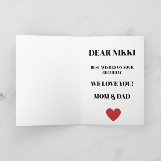 Niedliche Geburtstag Grußkarten für sie Karte (Innenseite)