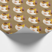Niedliche Geburtstag Guinea Schweinepatch Geschenkpapier (Ecke)