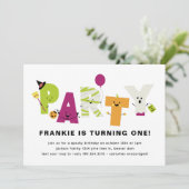 Niedliche Geburtstag Halloween-Party Einladung (Stehend Vorderseite)