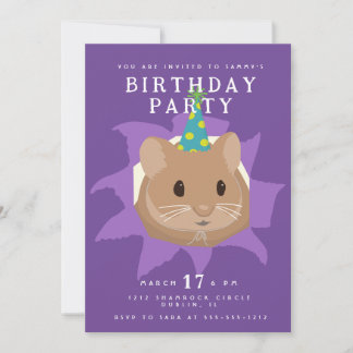Niedliche Geburtstag Hamster durchblättert Loch Einladung