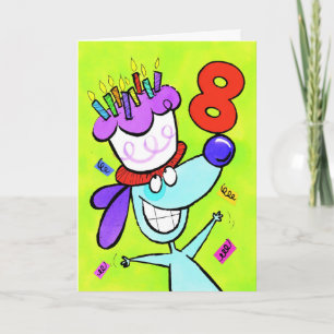 Niedliche Geburtstag-Hund-Nummer 8, kundenspezifis Karte