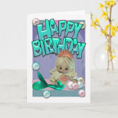 Niedliche Geburtstag-Karte mit Mermaid Karte (Gelbe Blume)