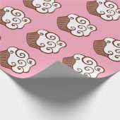 Niedliche Geburtstag Kids Cupcakes Geschenkpapier (Ecke)