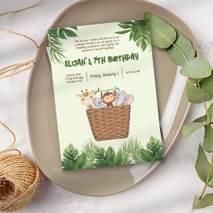 Niedliche Geburtstag "Kid's Park Green Nature Anim Einladung