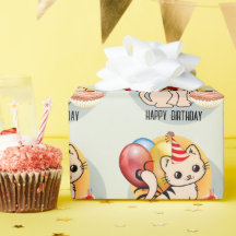 Niedliche Geburtstag Kitty Wrapping Paper