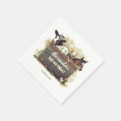 Niedliche Geburtstag landwirtschaftlicher Nutztier Serviette (Ecke)