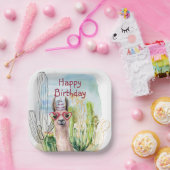 Niedliche Geburtstag Llama Pappteller (Party)