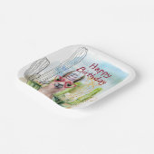 Niedliche Geburtstag Llama Pappteller (Gewinkelt)