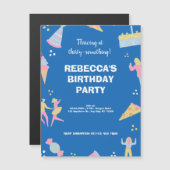 Niedliche Geburtstag Magneteinladung (Vorne/Hinten)