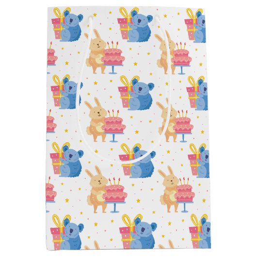 Niedliche Geburtstag Mittlere Geschenktüte (Vorderseite)