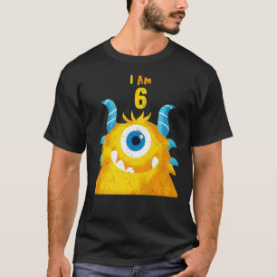 Niedliche Geburtstag Monster I Am 6. Geburtstag T-Shirt