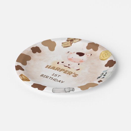 Niedliche Geburtstag Pappteller (Schrägansicht)