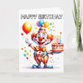 Niedliche Geburtstag Party Clown Karte (Vorderseite)