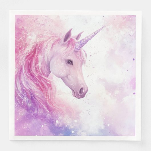 Niedliche Geburtstag Party Einhornpapier Napkin Serviette (Vorderseite)