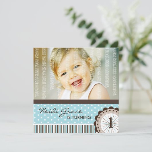 niedliche Geburtstag Party Einladung (Stehend Vorderseite)