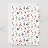 Niedliche Geburtstag Party Hunde Muster Dankeskarte (Rückseite)